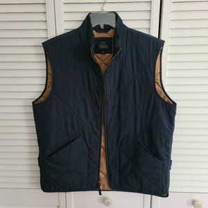J Crew Men's Quilted Navy Walker Vest M Medium